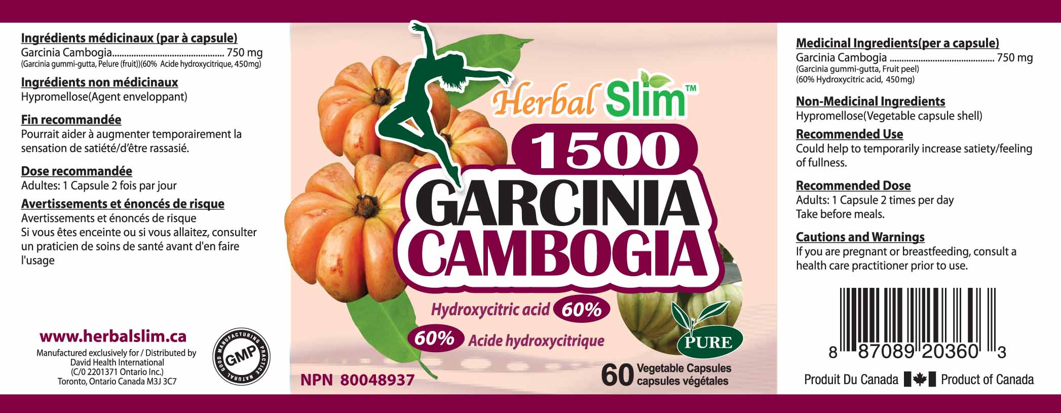 HerbalSlim GARCINIA CAMBOGIA 1500 60%